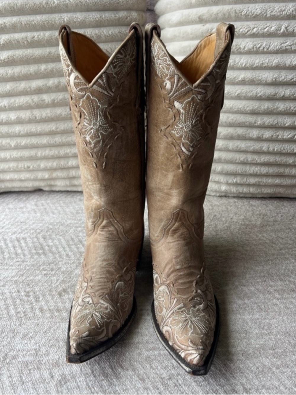 Old Gringo Blonde Embroidered Cosmic Cowgirl Erin L640 Floral Embroidered Boots
